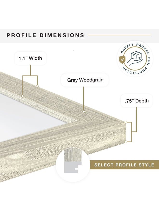 MCS Studio Document Frame, Gallery Wall Frame Fits 8.5 x 11 Diplomas, Documents & Certificates, Gray Woodgrain, Single - Image 5