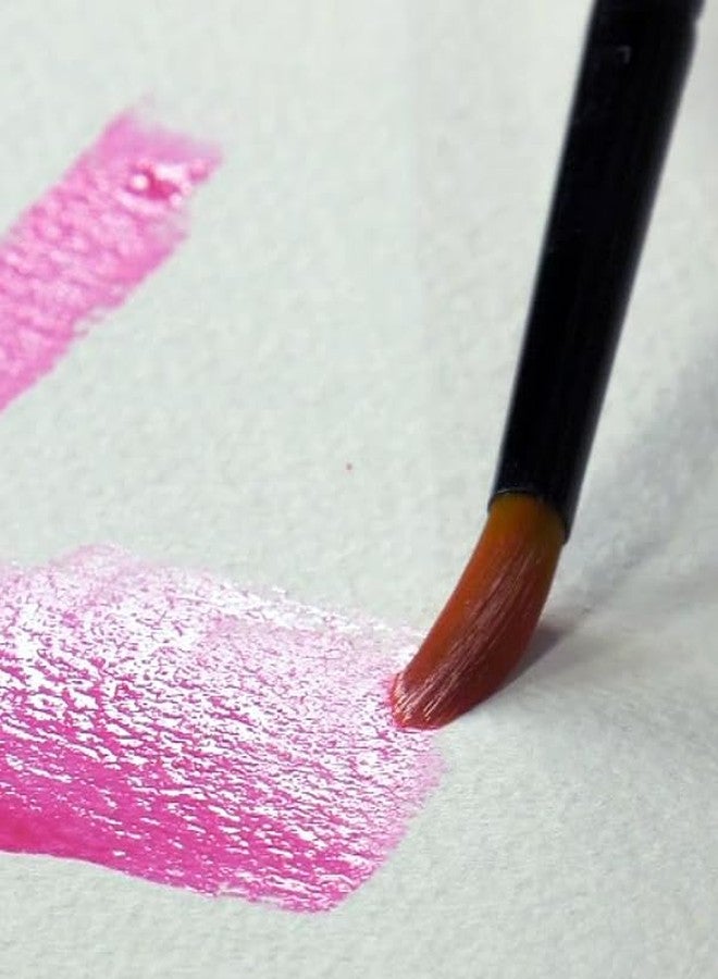 Creative Mark Best Golden Taklon Paint Brushes - Try-Me Crafting Set of 8 -Multi-Diameter Natural Bristle Watercolor Brushes - Short Handle Paint Brush for Artists, Watercolor, Acrylic Paint and More - Image 3