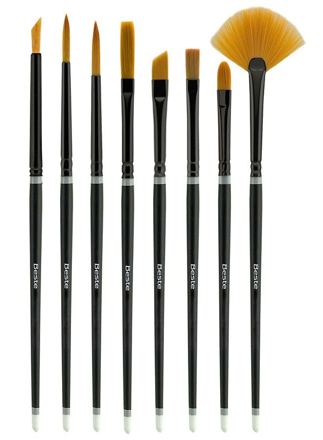 Creative Mark Best Golden Taklon Paint Brushes - Try-Me Crafting Set of 8 -Multi-Diameter Natural Bristle Watercolor Brushes - Short Handle Paint Brush for Artists, Watercolor, Acrylic Paint and More - Image 5