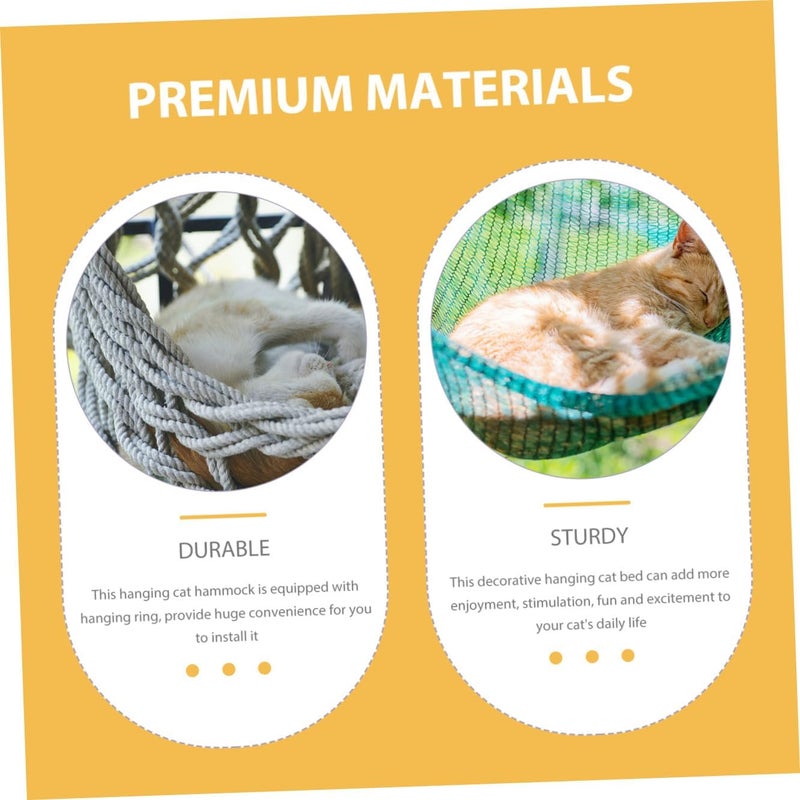 Bohemian Macrame Cat Hammock Hanging Indoor Cat Swing 30cm Woven Pet Resting to 10lbs - Image 4