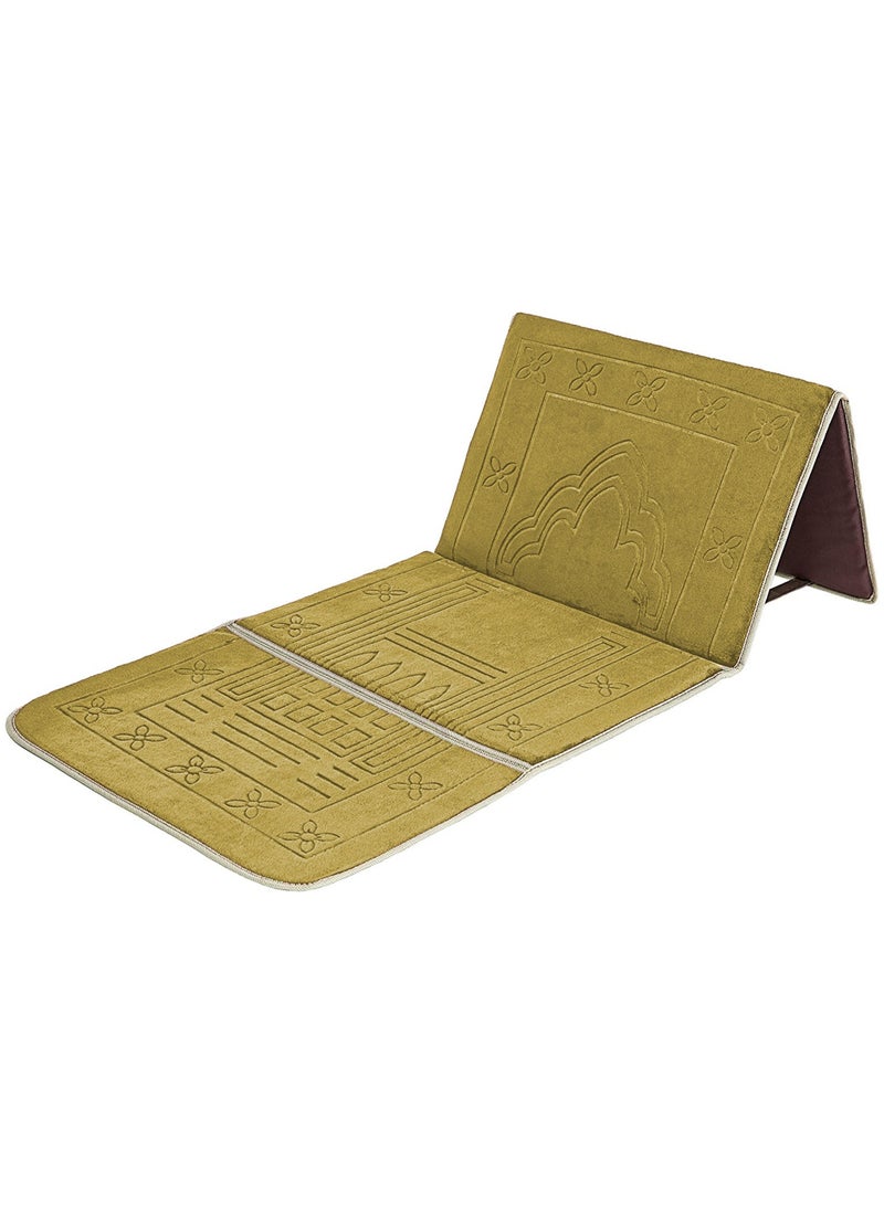 Foldable Islamic Praying Mat with Back Rest Prayer Rug with Carrying Bag Portable Cushioned Prayer Rug for Salah Size 110 X 53 Cm - Image 1