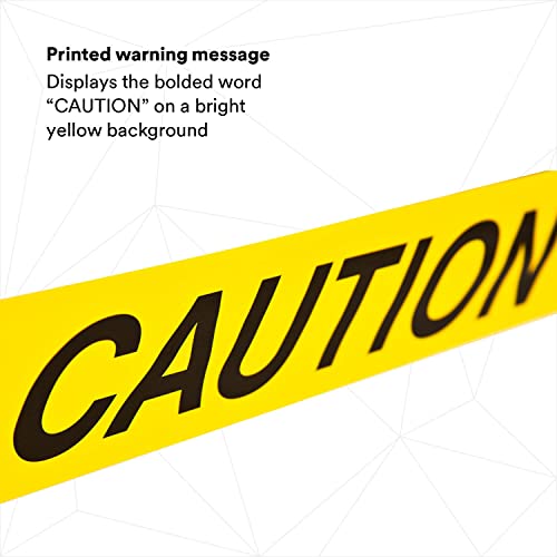 3M Scotch Barricade Tape 301, with "CAUTION" text, 3 in x 300 ft, Yellow, Pack of 1 Roll - Image 3