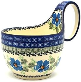 Polish Pottery Gallery Polish Pottery Loop Handle Bowl  Morning Glory  - Image 1