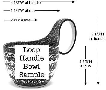 Polish Pottery Gallery Polish Pottery Loop Handle Bowl  Morning Glory  - Image 2