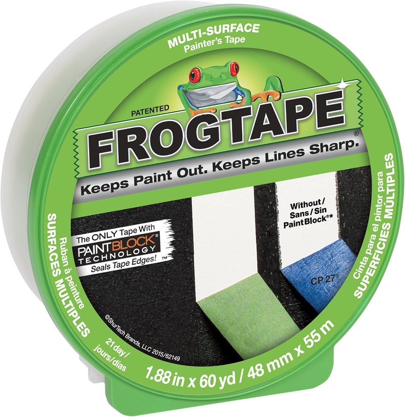 FrogTape FROGTAPE 157900 CF 120 Crepe Paper Multi Surface Painters Masking Tape with PAINTBLOCK 48mm x 55m Green 