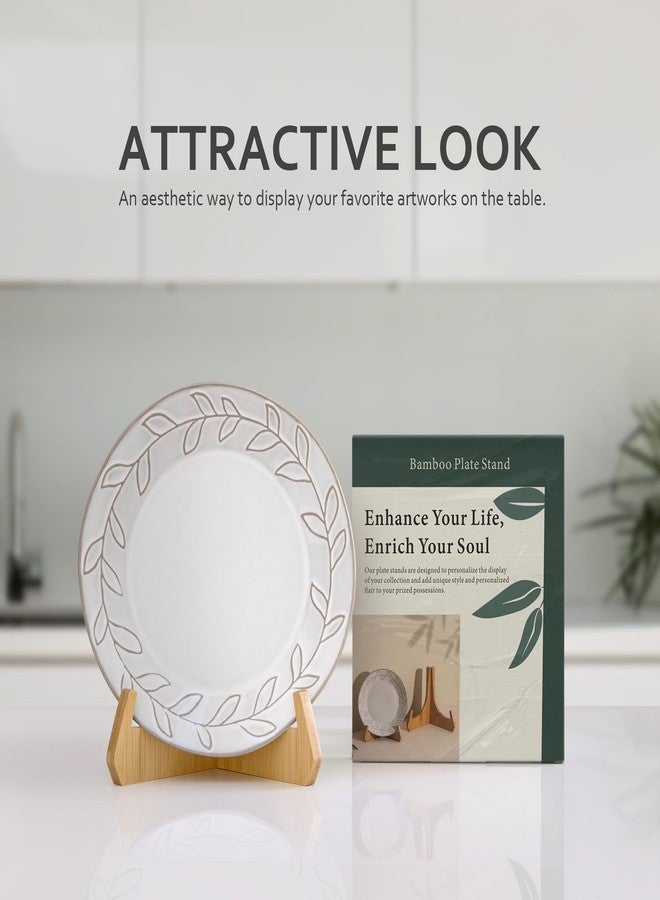 ANBOXIT Plate Stand for Stand, 6 Inch Plate Holder, Bamboo Photo Stand, Picture Frame, Table Mini Easel, Decorative Stands & Supports for Plates, Books, and Plaques (Pack of 1) - Image 2