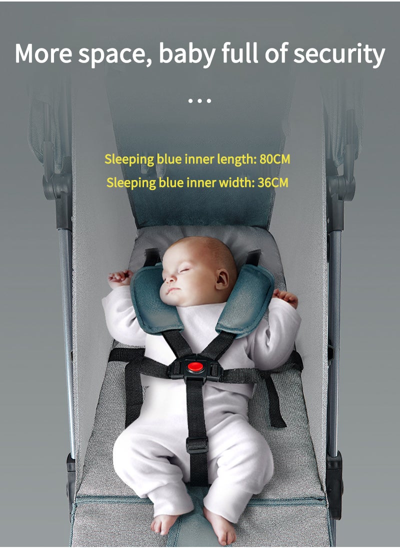 MaBaby Large Space Comfortable Sitting And Lying Dual Use Folding Baby Stroller  - Image 3