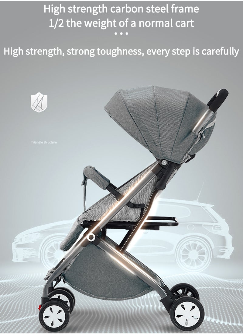 MaBaby Large Space Comfortable Sitting And Lying Dual Use Folding Baby Stroller  - Image 5