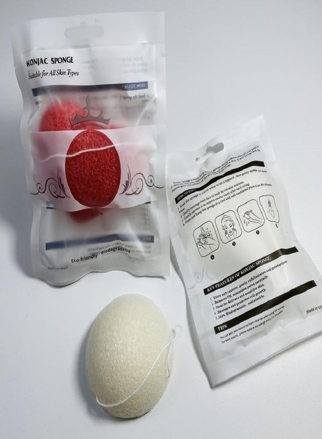 SILSTAR PROFESSIONAL KONJAC Sponge Facial Sponge Bath Sponge Amazing Cleansing for Dry OR Mature Skin - Pure White 101 - Image 2