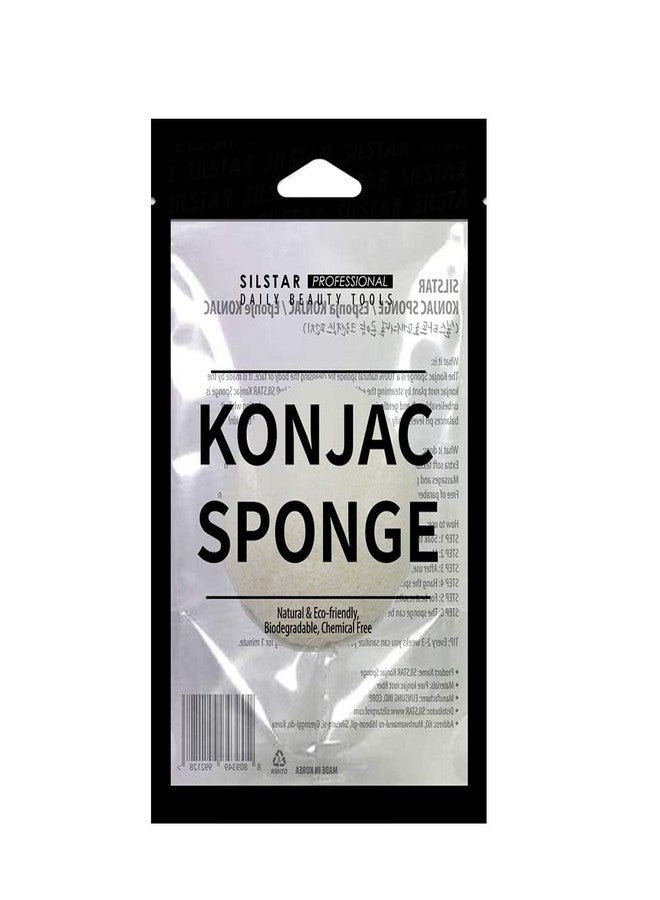 SILSTAR PROFESSIONAL KONJAC Sponge Facial Sponge Bath Sponge Amazing Cleansing for Dry OR Mature Skin - Pure White 101 - Image 1