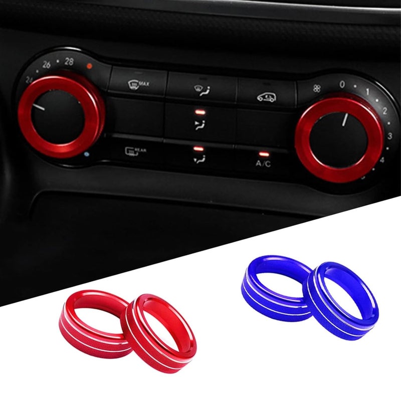 QASULER Car Air Conditioning Knob Trim Cover Rings - Image 3