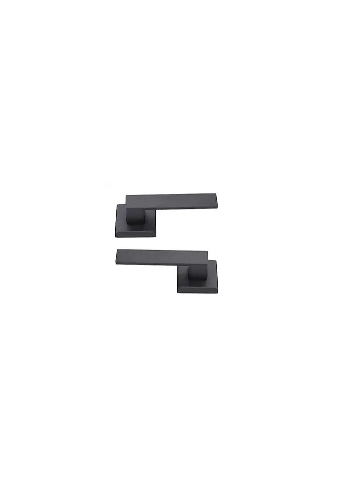 High Quality 2 Piece Door Handle Knob Set Gives Your Door An Elegant Look (Black Rosetta Cylinder Room Door Handle)  - Image 1