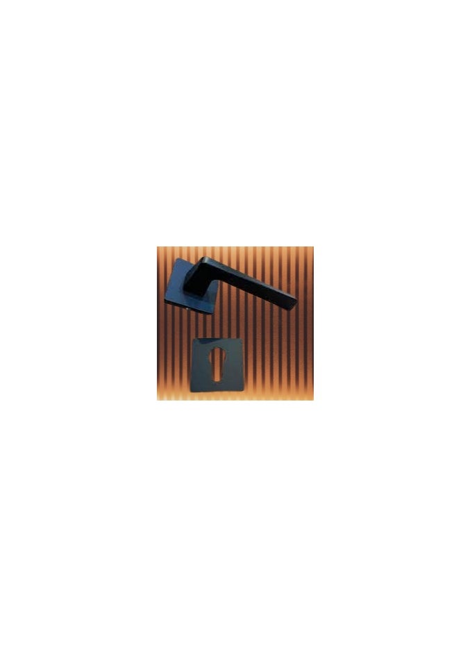 High Quality 2 Piece Door Handle Knob Set Gives Your Door An Elegant Look (Black Rosetta Cylinder Room Door Handle)  - Image 2