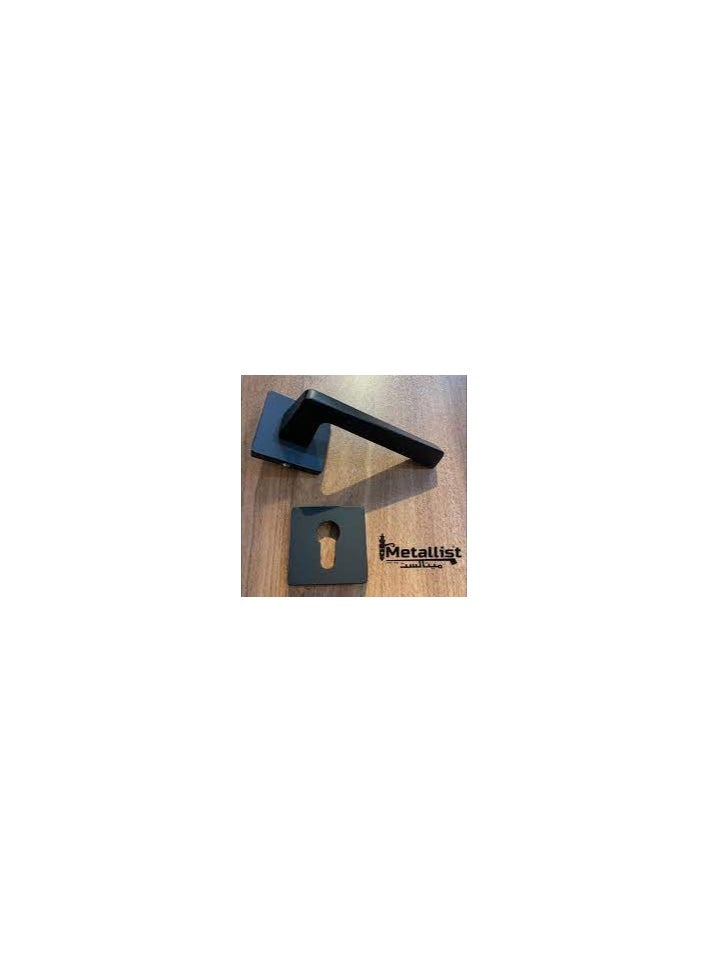 High Quality 2 Piece Door Handle Knob Set Gives Your Door An Elegant Look (Black Rosetta Cylinder Room Door Handle)  - Image 3
