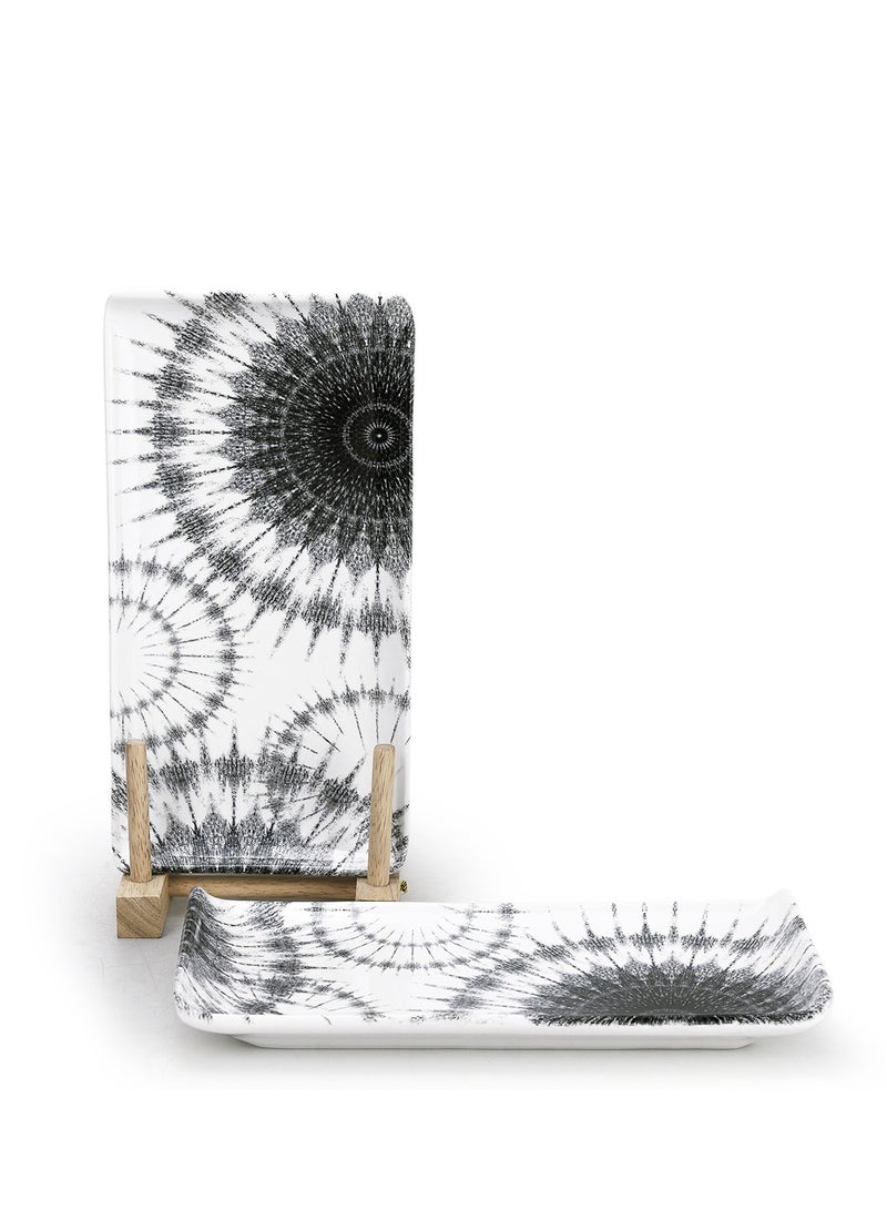EDESSA Edessa Cosmo Ceramic Rectangle Serving Plate (Multicolor, 12.5 x 24cm, Set of 6)  - Image 4