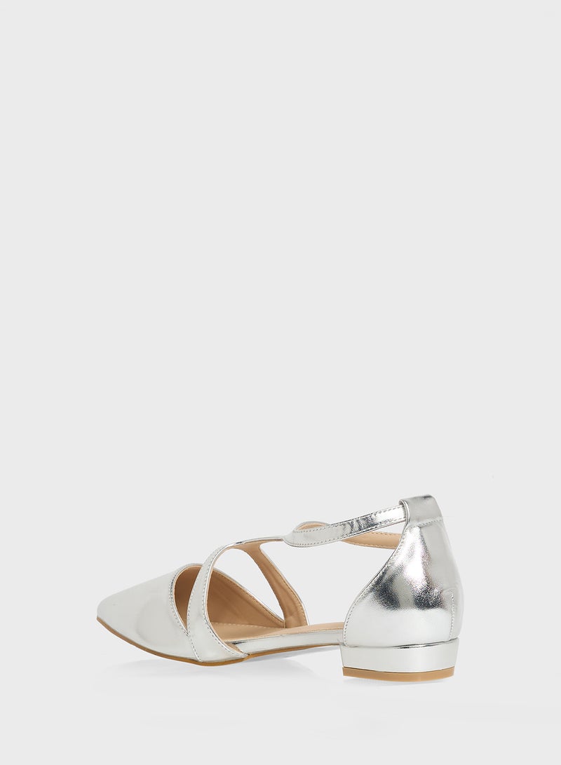 Ginger Pointed Flat With Ankle Strap  - Image 3