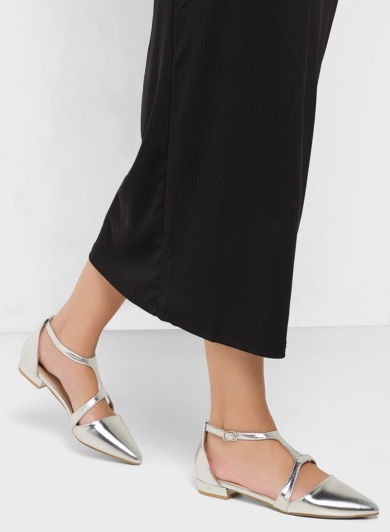 Ginger Pointed Flat With Ankle Strap  - Image 5