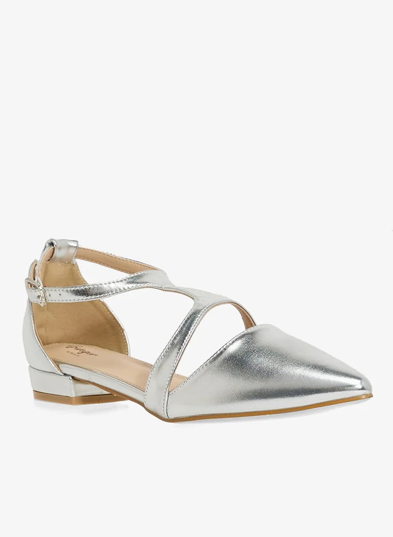 جينجر فلات مدبب بحزام للكاحل