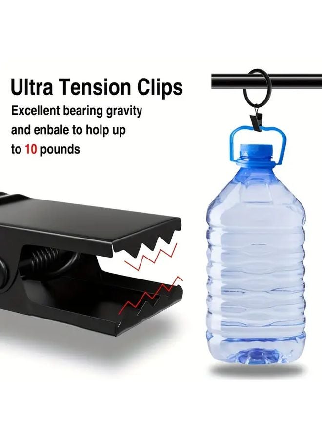 1 Pack 20 Pcs Black Rustproof Metal Curtain Rings With Clips 1 26 Inch Diameter - Image 5