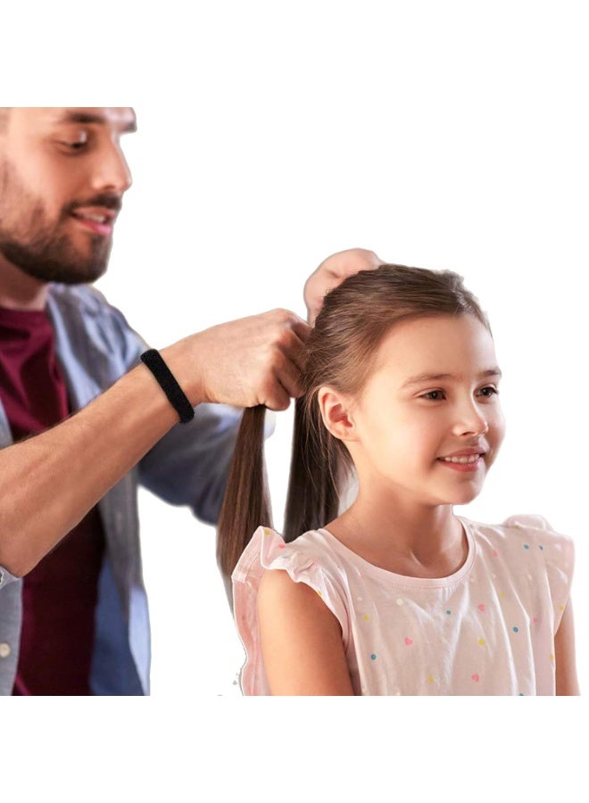 100 Pcs Black Hair Ties, No Crease Elastic Seamless Hair Bands, Not Damage for Thick Hair, Ponytail Holders for Women Girls Kids Men, Headbands, Scrunchies, Hair Elastics - Image 4