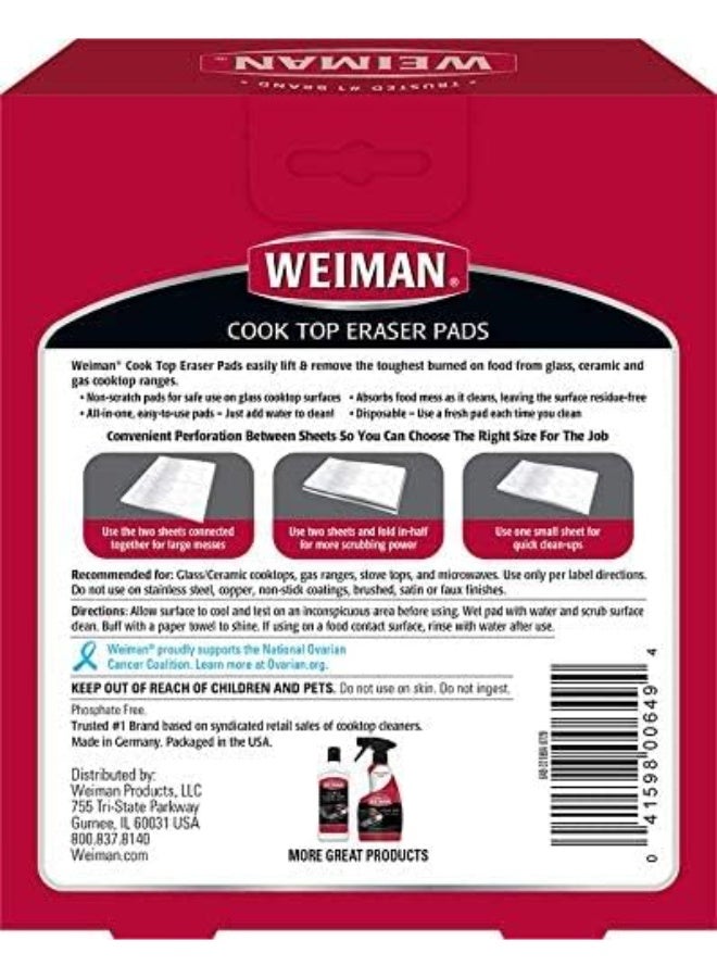 ويمان وسادات مسح موقد Weiman - 10 وسادات - لا تخدش - ترفع وتزيل أصعب البقع المحترقة من الطعام - Image 2