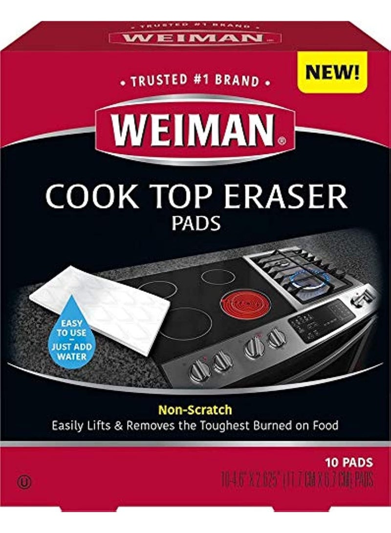 ويمان وسادات مسح موقد Weiman - 10 وسادات - لا تخدش - ترفع وتزيل أصعب البقع المحترقة من الطعام - Image 1