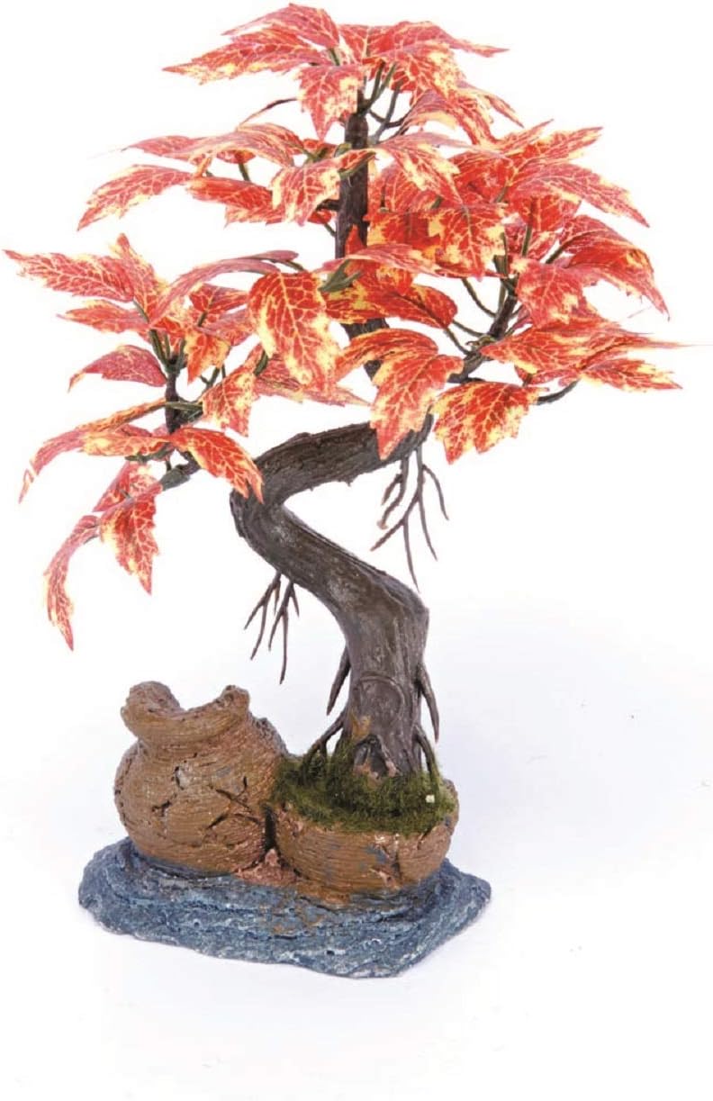 Penn Plax Penn-Plax 8-Inch Red Bonsai Tree Aquarium Decor - Image 1