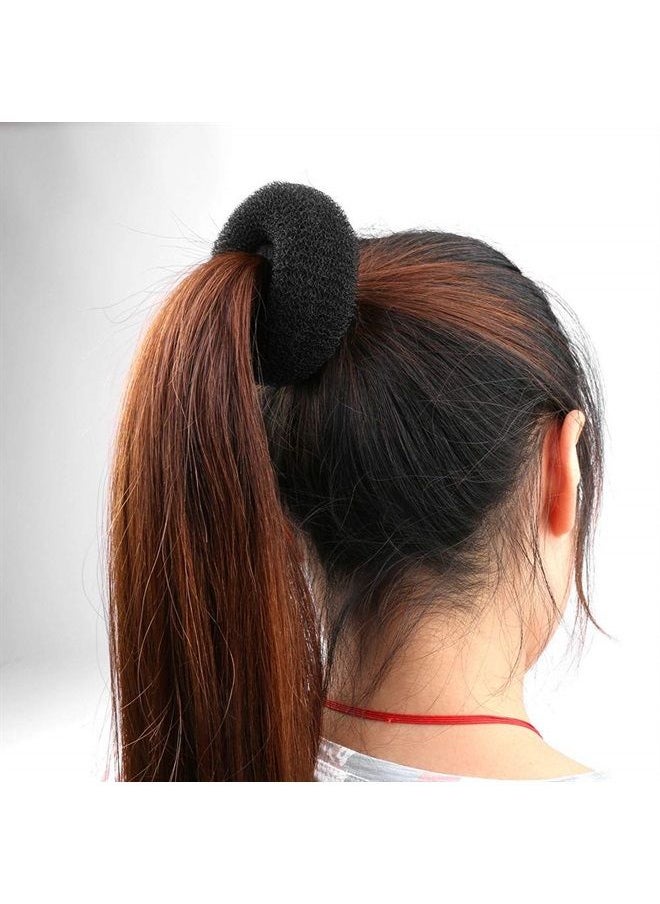 Wendy Mall 3 Pieces Women Lady Magic Shaper Donut Hair Bun Maker Hair Ring Styler Maker Round Chignon Hair Accessories(1 Small 1 Medium 1 Large) (Black)  - Image 4