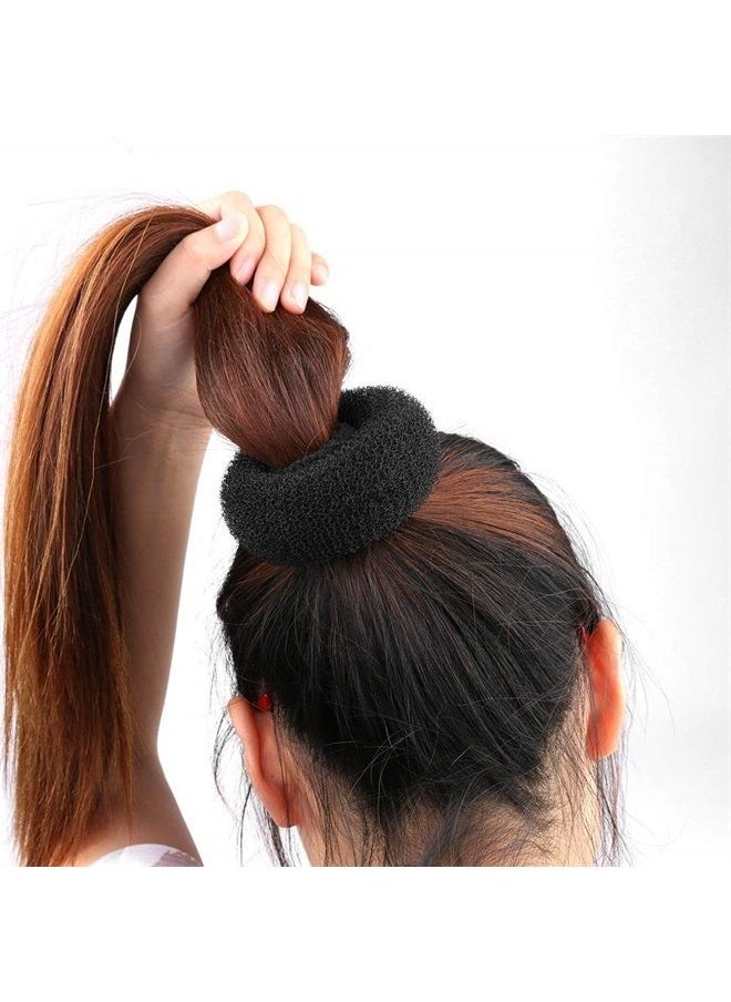 Wendy Mall 3 Pieces Women Lady Magic Shaper Donut Hair Bun Maker Hair Ring Styler Maker Round Chignon Hair Accessories(1 Small 1 Medium 1 Large) (Black)  - Image 5