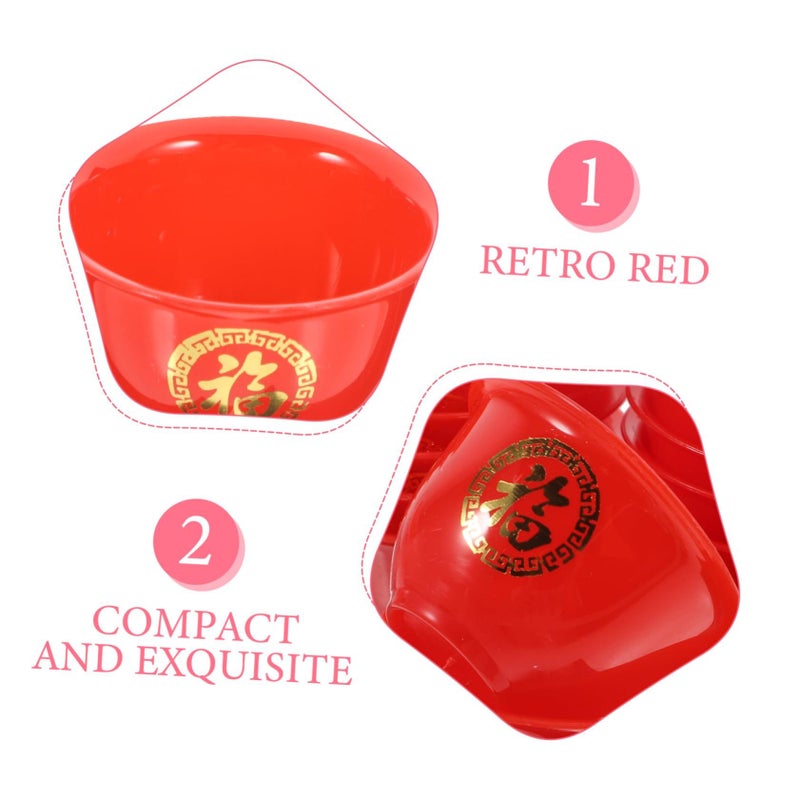 Vintage Red Plastic Cups 50 Pieces Lightweight Traditional Style Wine Glasses for Home Wedding Party - Image 4