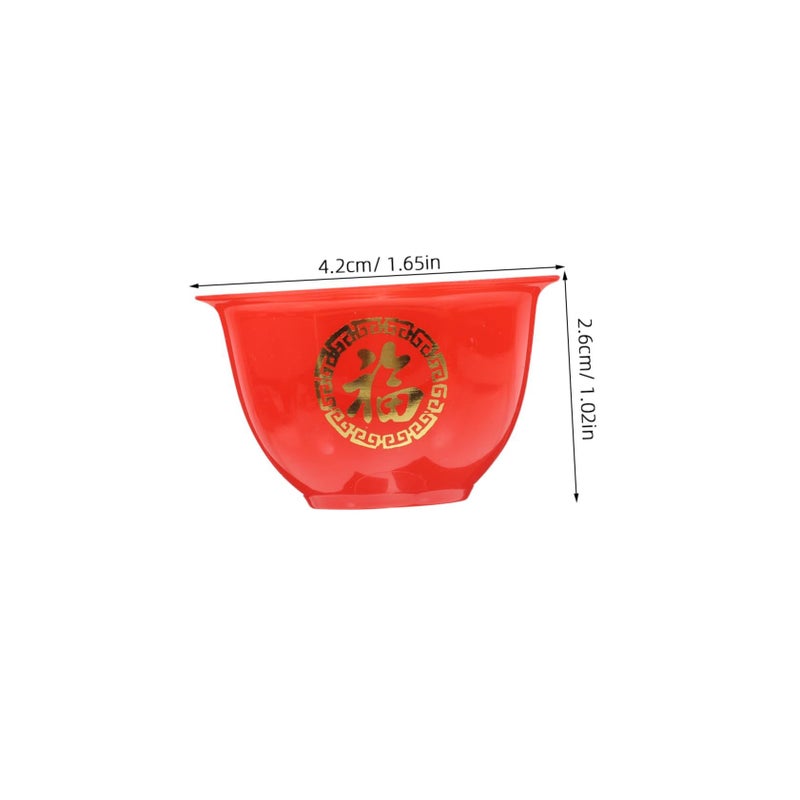 Vintage Red Plastic Cups 50 Pieces Lightweight Traditional Style Wine Glasses for Home Wedding Party - Image 3