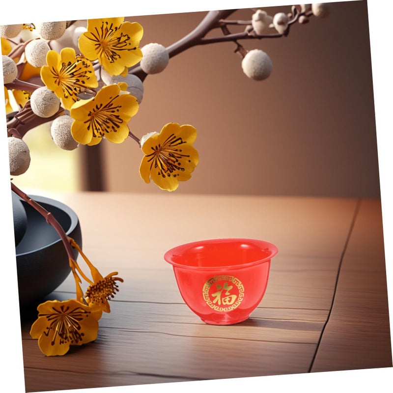 Vintage Red Plastic Cups 50 Pieces Lightweight Traditional Style Wine Glasses for Home Wedding Party - Image 5