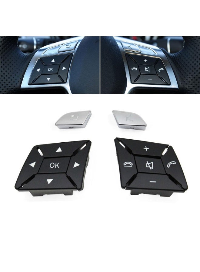 KISSUN Steering Wheel Button Covers, Black Steering Wheel Control Button Key Replacement for Mercedes Benz A B C E GLA GLK CLA CLS Class W204 X204 W212 W218 W156 W176 W117 W172 W246 - Image 1