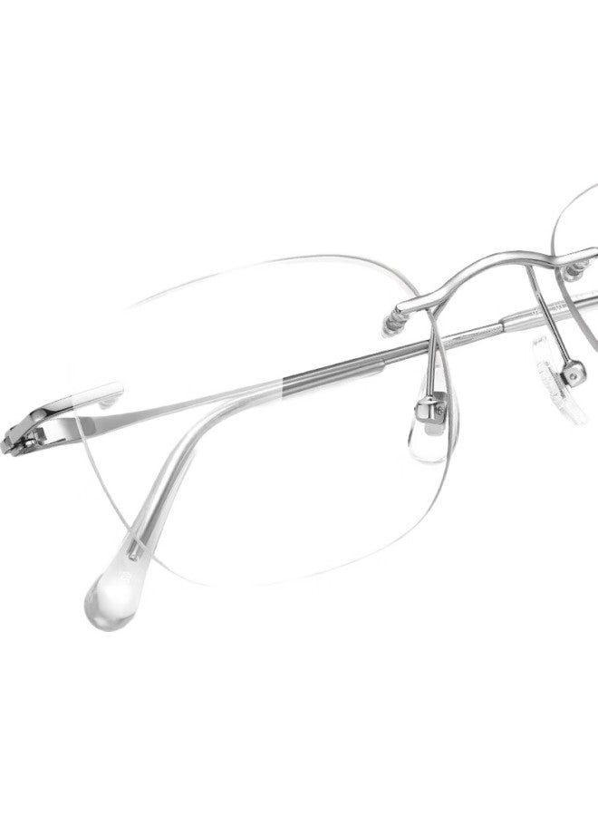 LOHO Zeiss Lens Frameless Glasses Women Anti-Blue Light Slim High-End Sense Plain Light Eye Protection Eyeglass Frame - Image 1