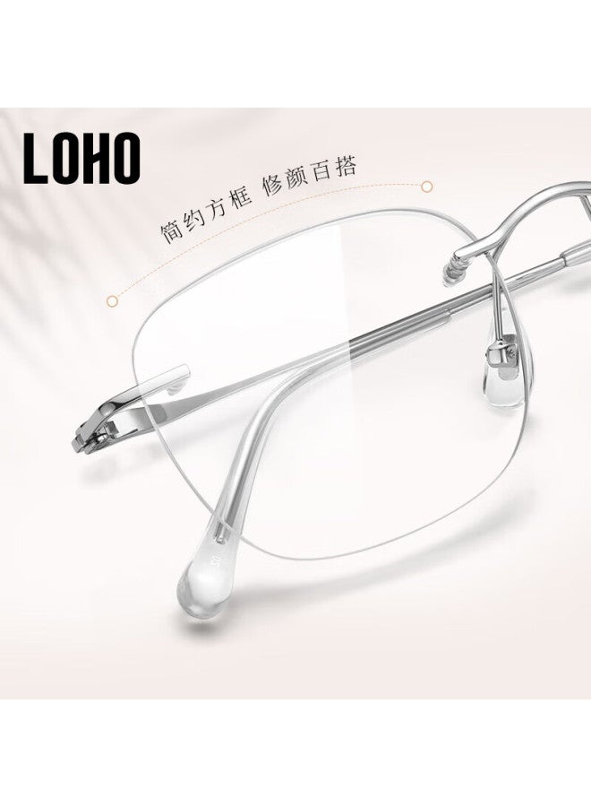 Loho Zeiss Lens Frameless Gl Women Anti-blue Light Slim High-end Sense Plain Light Eye Protection Eyeglass Frame - Image 2