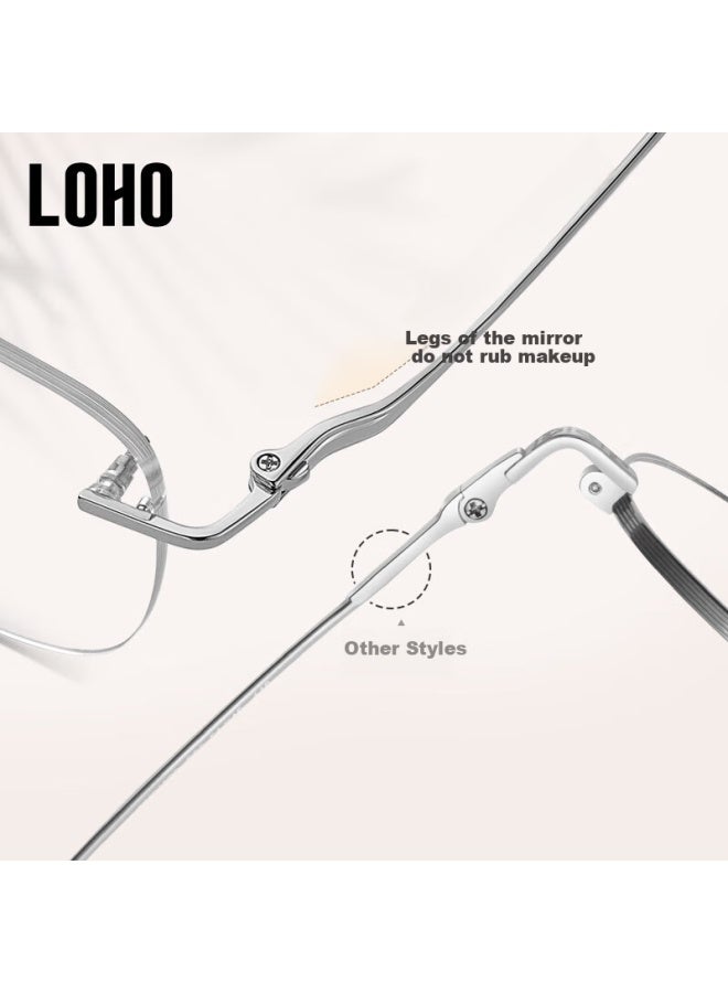 Loho Zeiss Lens Frameless Gl Women Anti-blue Light Slim High-end Sense Plain Light Eye Protection Eyeglass Frame - Image 3