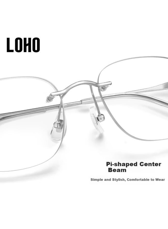 Loho Zeiss Lens Frameless Gl Women Anti-blue Light Slim High-end Sense Plain Light Eye Protection Eyeglass Frame - Image 5