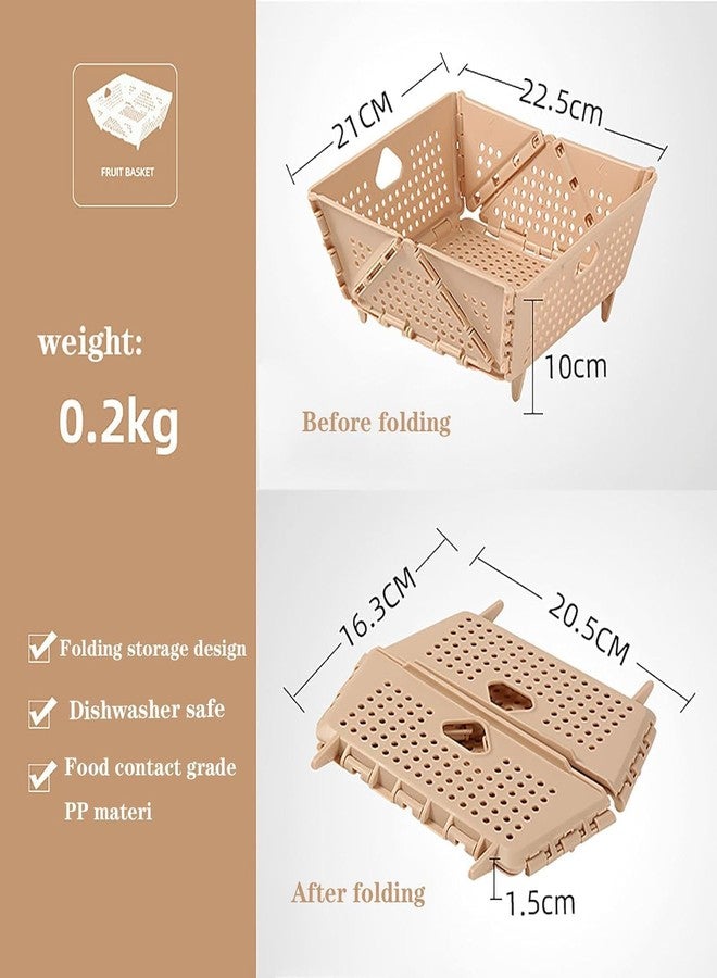 Glowick Multi-Functional Folding Drain Basket Plastic Storage Basket Collapsible Colander Drainage Basket Fruit and Vegetable Strainer Basket (1Pcs) - Image 2