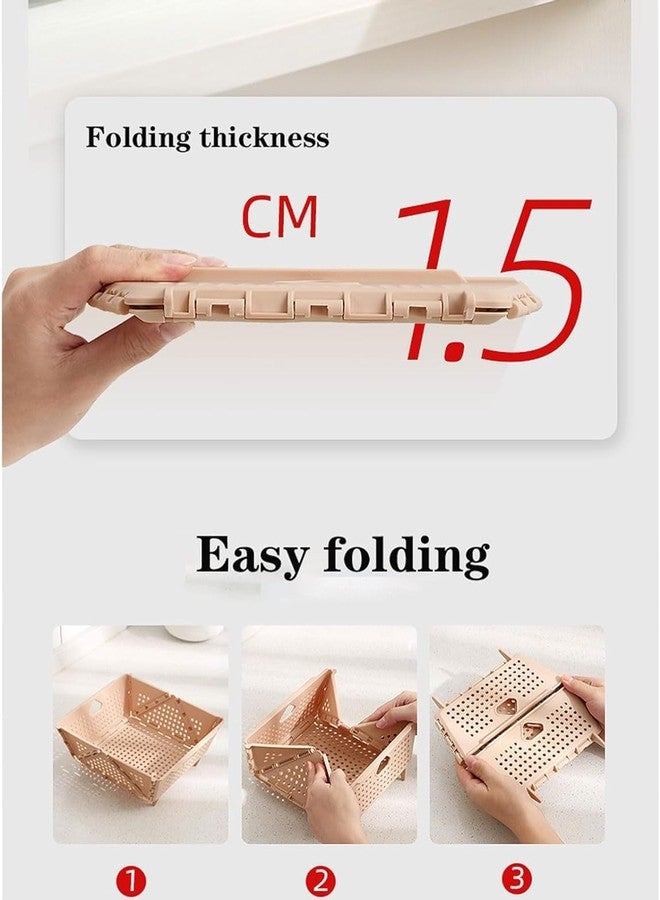 Glowick Multi-Functional Folding Drain Basket Plastic Storage Basket Collapsible Colander Drainage Basket Fruit and Vegetable Strainer Basket (1Pcs) - Image 4