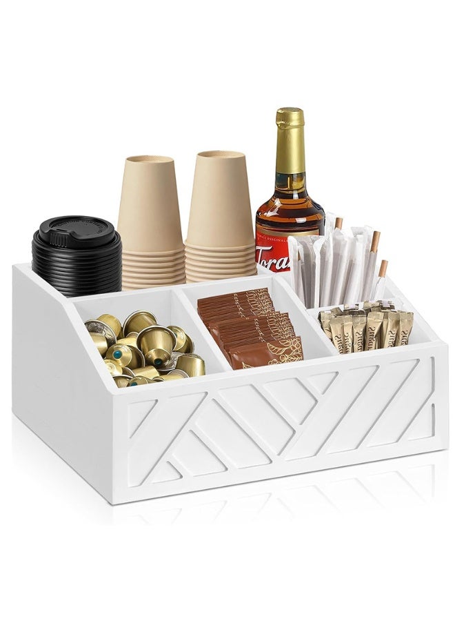 اكسيسن منظم حامل القهوة، منظم محطة القهوة للطاولة، حامل أدوات المطبخ، حامل ورق الطعام الخشبي، رف تنظيم المطبخ - Image 1