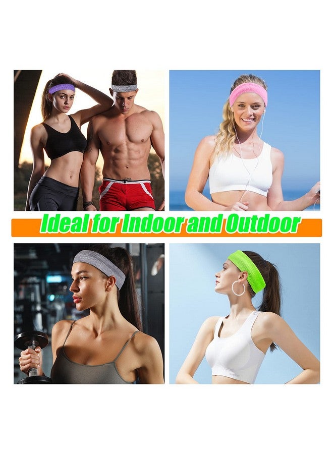 Yeshan 12 Packs Wicking Stretchy Athletic Sweatbandsport Headbandshead Wrapyoga Headbandhead Scarfbest Looking Hairband For Sports Or Fashiontowel Material - Image 5
