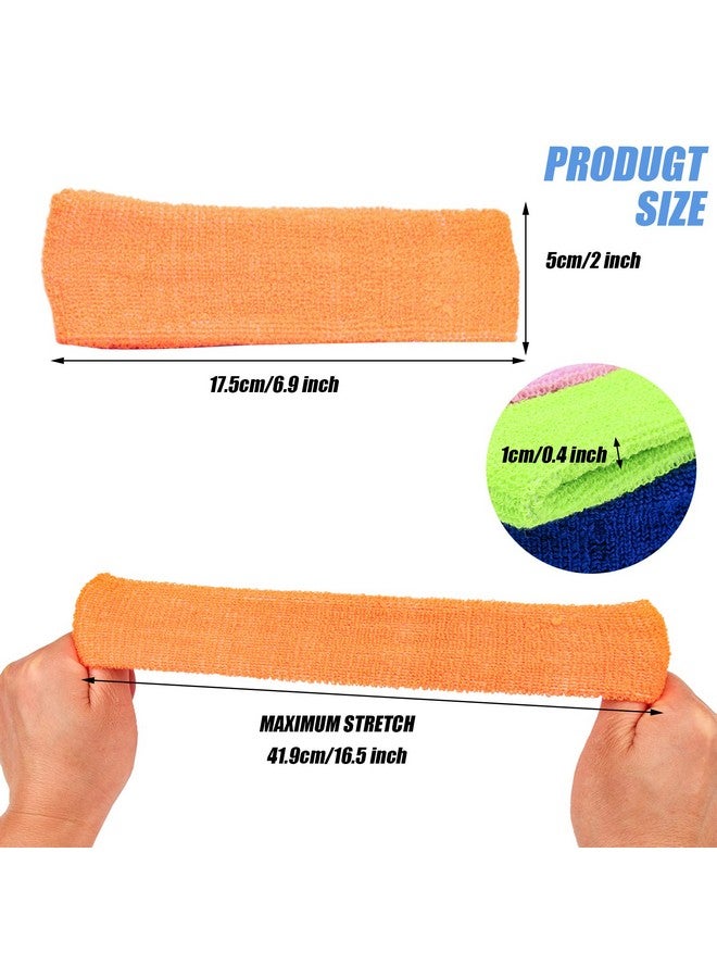 Yeshan 12 Packs Wicking Stretchy Athletic Sweatbandsport Headbandshead Wrapyoga Headbandhead Scarfbest Looking Hairband For Sports Or Fashiontowel Material - Image 4