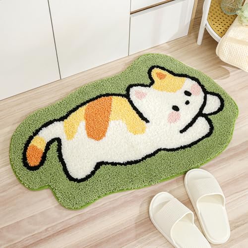 Molesun Cute Animal Bath Mat, Extra Soft Absorbent Bath Rug, Non-Slip Comfortable Bathroom Rug, Carpet for Tub, Shower, Bath Room, Machine Wash Dry, 20"x31", Cat - Image 3