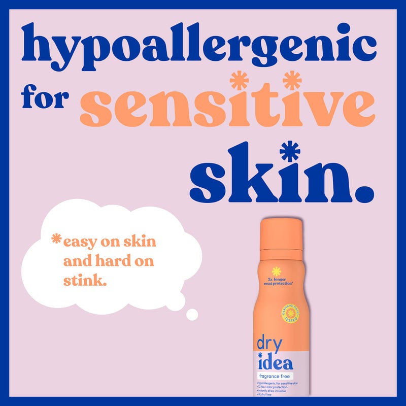 Dry Idea Fragrance-Free Dry Spray Deodorant & Antiperspirant for Women - Hypoallergenic for Sensitive Skin, 2X Longer Sweat Protection, 72Hr Sweat & Odor Protection, Womens Deodorant, 3.8 oz (3 Pack) - Image 3