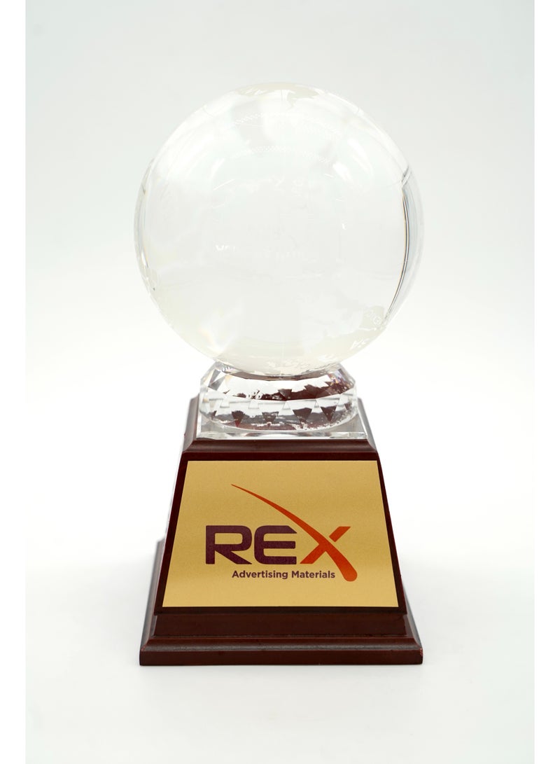 ركس مجسم الكرة الارضية مصنوع من الكريستال