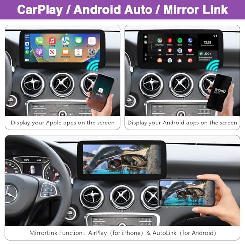 NINETOM 2026 Upgraded 12.3" Touchscreen Wireless CarPlay & Android Auto Radio for Mercedes-Benz GLA/CLA/A/G-Class X156 C117 (2016–2018), for NTG 5.0/5.1/5.2 System - Image 5