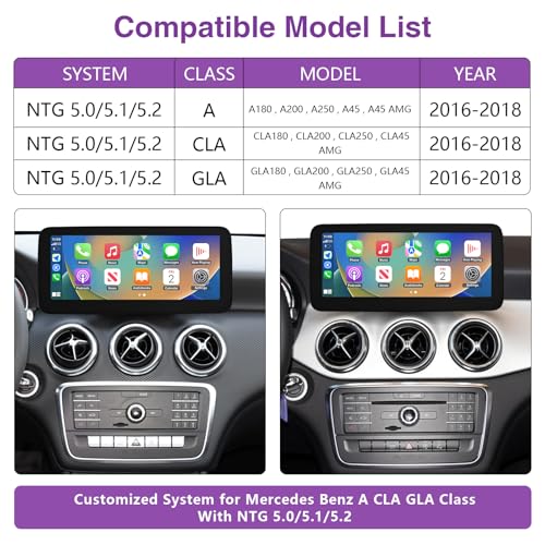 NINETOM 2026 Upgraded 12.3" Touchscreen Wireless CarPlay & Android Auto Radio for Mercedes-Benz GLA/CLA/A/G-Class X156 C117 (2016–2018), for NTG 5.0/5.1/5.2 System - Image 2