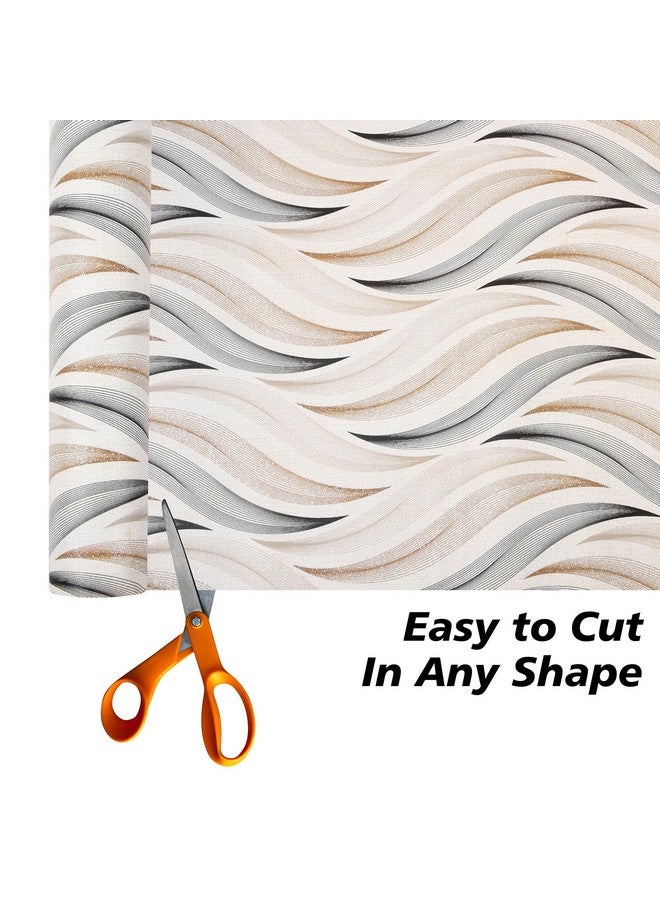 Kuber Industries Kuber Industries Pack of 2 Cabinet Shelf Liner | 3 MTR | Kitchen Cabinets Protector Mat | Wave Print | Cream  - Image 5