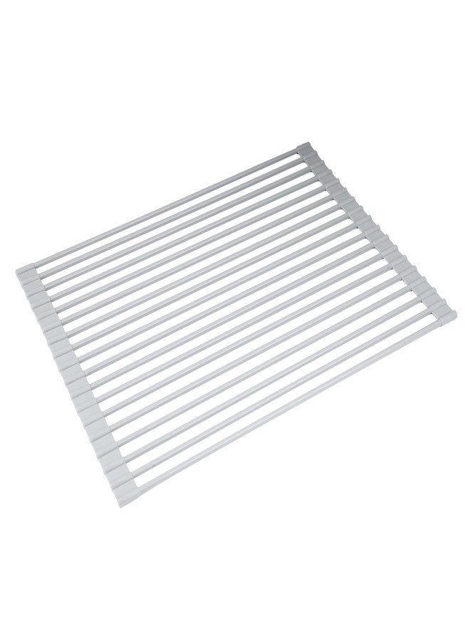 Goodful Roll Away Multipurpose Dish Drying Rack, Cooling Mat, Trivet, Easy Storage, Dishwasher Safe, Medium, Gray - Image 2