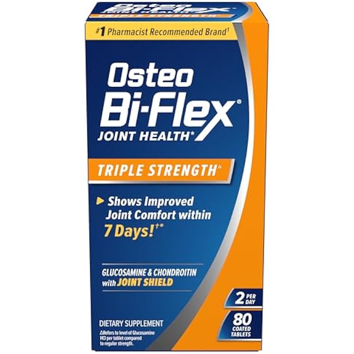 Osteo Bi-Flex Triple Strength, Glucosamine Chondroitin with Vitamin C Joint Health Supplement, Coated Tablets, 80 Count - Image 1